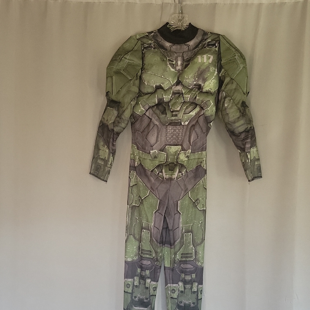 Halo Green and Gray Superhero Costume for Kids